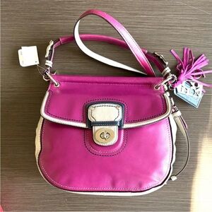 Coach Willis 70th Anniversary Legacy Stripe Colorblock Berry Slate Gray 2012